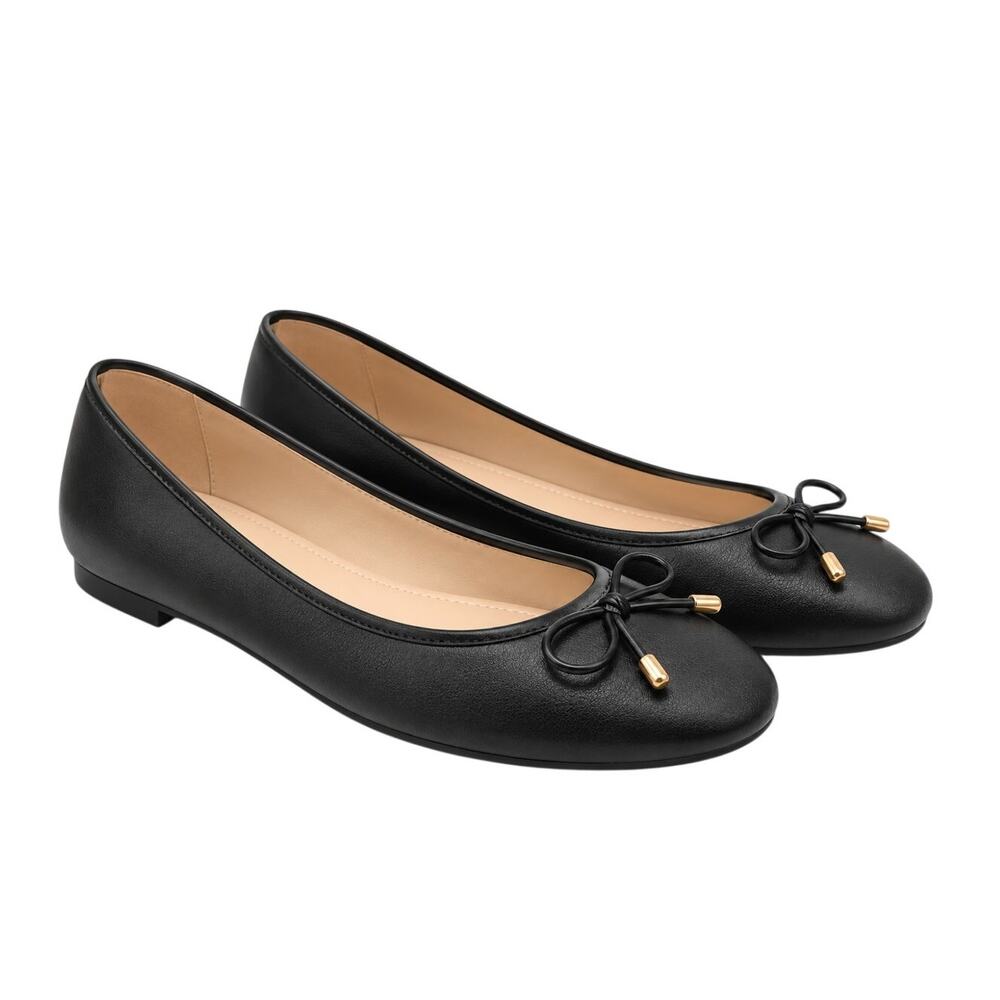 MIA Womens Chelly Ballet Flats Size 6 Black Leather NWOB